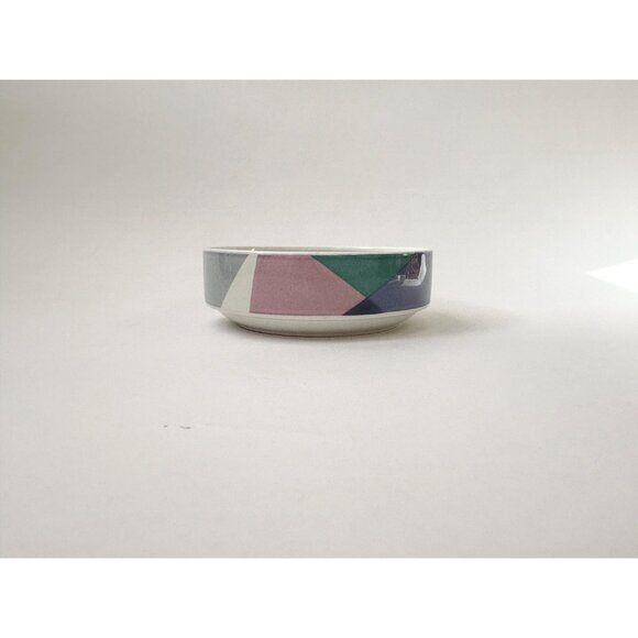 Pastel Multicolor Vintage Tempo Eighty Signed Mikasa Wide Rim Raised 80's Bowl - Picture 3 of 10